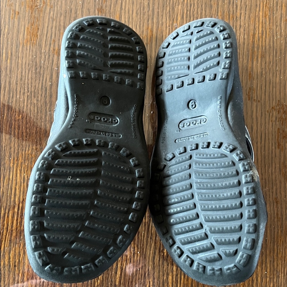 CROCS Black and Gray Slide Sandals - Picture 2 of 3